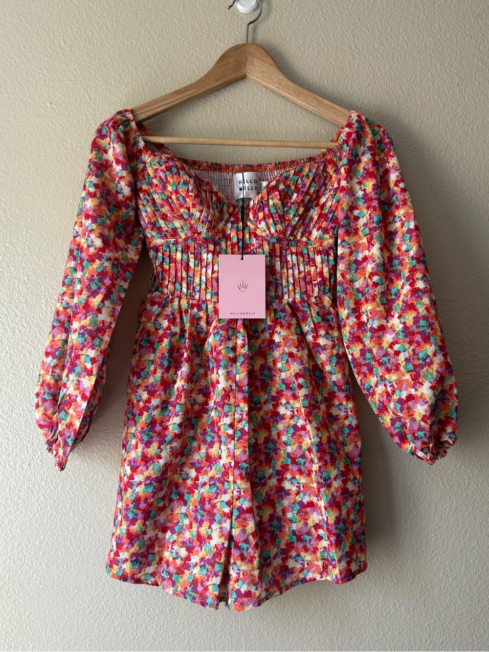 Hello Molly Smocked Romper with Puff Sleeves
